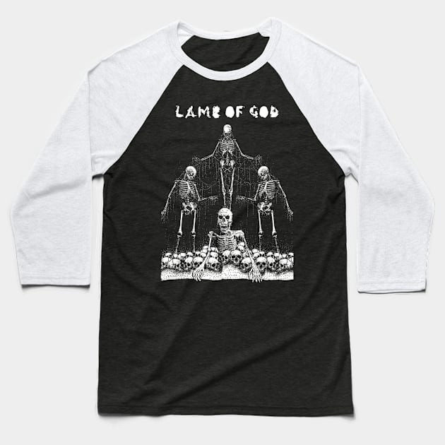 Skull God Controller Baseball T-Shirt by Pantat Kering